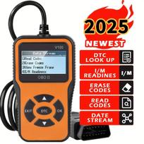 1 vnt. V100 Profesionalus OBD2 skaitytuvas, variklio gedimų kodų skaitytuvas, diagnostikos įrankis OBD II protokolo automobiliams nuo 1996 m. oranžinė