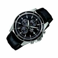 Casio - EFR-526L-1AVUEF Edifice Montre Homme Quartz Analogique Cadran Noir Bracelet Cuir