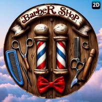 Metal Wall Art Barber Shop Sign Rustproof D Flat Iron Scissors  Comb Decor for Hair Salon xin 20x20cm(8x8inch)