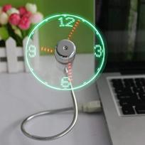 LED USB Fan, Mini LED Clock Fan with Flexible Gooseneck, Portable Quiet Personal Fan