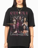 Selena Quintanilla Graphic T-Shirt, Vintage Y2K Streetwear M black