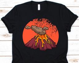 Erupting Volcano With Ash Shirt, Lava Design, Volcano Shirt, Volcano Lovers Gift, Volcanic Crater, Volcano Graphic, Volcanologist Shirt 4XL