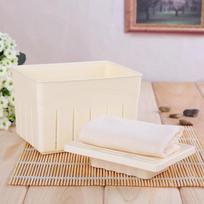 3Pcs Plastic Tofu Press Mould DIY Homemade Tofu Maker Pressing Mold Kit + Cheese Cloth Kitchen Tool tofu mold smėlis