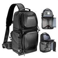 Concept Camera Bag Sling Bag Camera Shoulder Bag Large Capacity 10L 2 Compartments Side Access Adjustable Divider DSLR Bag Stylish Shockproof