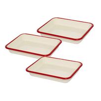 Tray L set Enamel Tray New Red [Fuji Horō] (18 cavities) 3-piece B-M-S (Beams) BM-L