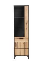 Vitrina Liveo S-Line SL05, kairinė, be led apšvietimo, juoda/ruda