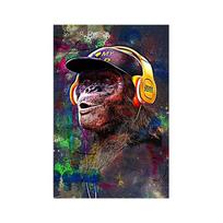 Grafiti Trys Hip-Hop Beždžionės Plakatas Pop Art Drobės Tapyba Animaciniai Gyvūnai Drobės Plakatas Gatvės Sienų Menas Paveikslas Namų Dekoras 20x30cm