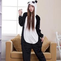 Women Flannel Onesies Panda Sleepwear Cosplay Costume Pajamas Jumpsuit Casual Couple Homewear Adult-L juoda