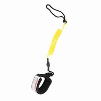 Stand Up Paddle Board 5mm Coiled Spring Leg Foot Rope Surfing Leash for Surfboard Yellow geltona