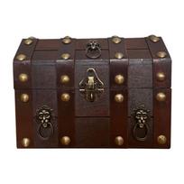 Antique Style Wooden Storage Box with Lock and Lid for Jewelry and Keepsakes Decorative Treasures Chest Home Decoration black