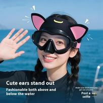 1 vnt. Katės ausys 3 mm neoprenas Nardymui1 vnt. Ca Galvos juosta Reguliuojama nardymo galvos juosta Animacinis nardymo gobtuvas Kostiumo gobtuvas Snorkeliavimui Banglenčių sportui black