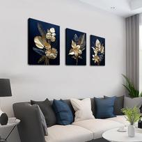 Drobės paveikslas Botanical Gėlės Smėlio-Mėlyna Stilingas 150x70 cm — svetainės sienų dekoras, paveikslai miegamajam, boho gėlių grafika, didelis sienų paveikslas, vintažinis interjero dekoras, triptikas ant sienos