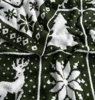 Pūkuotas kalėdinis pledas minkštas užtiesalas sofai šiltas 150x200 cm žalias — mikropluošto antklodė, kalėdinė tekstilė, lovos užtiesalas, žiemos interjeras, vaikiška antklodė, kalėdinė dovana, jaukus namų akcentas