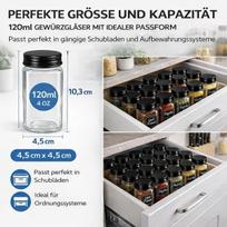 Prieskonių stiklainiai su aliumininiu dangteliu, 24 vnt. rinkinys, 10,4x4,5 cm — žolelių indeliai, virtuvės organizavimas, prieskonių aksesuarai, stikliniai indeliai, virtuvės rinkinys, maisto dėžutės, virtuvės reikmenys