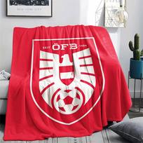 Austrijos nacionalinės futbolo rinktinės logotipas Spausduotas flanelinis pledas, minkštas užklotas miegamojo sofai, skalbiamas, futbolo gerbėjų atributika, puiki dovana. 80cm x 120cm white