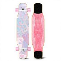 46IN Big Longboard Skateboard Boys Girls Beginners Adults Four-Wheel Street-Style Professional Double Rocker Maple Wood Dyed