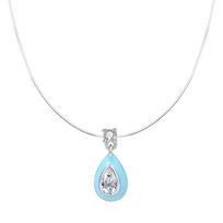 S925 Sterling Silver White Crystal Zirconia Water Drop love Oval Necklaces for Girl Friend Gifts Wedding Jewelry YB-XY-063 18inches