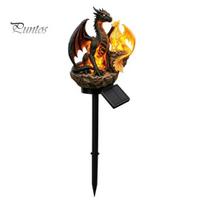 Dragon Solar Garden Statue Light, Outdoor Lamp, Figurine Shaped Lamp Pathway Fantasy Lawn Ornament, Unique Gift for Lovers Magical Yard