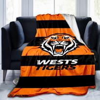 Wests Tigers Roar Strength And Pride Blanket Suitable for Sofas, Beds, Offices, And Camping - Perfect Gift for Halloween Christmas 75x90cm
