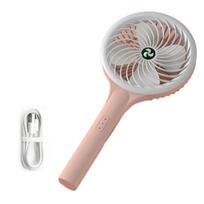 6.5'' Desk Handheld Fan 1200mAh Fan Mini Fan Student Silent Three-speed Adjustment Desk Table Fan with Base for Home  Pink žalia