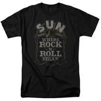 Sun Records - Where Rock Began - Adult Unisex Short Sleeve T-Shirt - Black M
