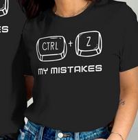 Ctrl+Z My Mistakes T-Shirt: Funny Geek Programmer Tee 3XL