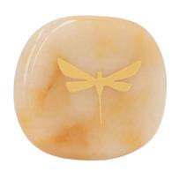 Lightweight Thumb Worry Stone Gold Dragonfly Carving Balance Stone Palm Stone  Meditation
