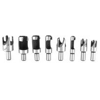 8pcs Carbon Steel Drill Bit Set Taper Claw Type Hole Plug Cutter Wood Plug Cutter  Woodworking