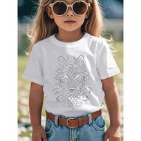 European sizes Venrir Wolf Valhalla Norse Mythology Viking Wolf Funny Awesome Graphic Kids Clothes Girls Fashion Girls 110 balta