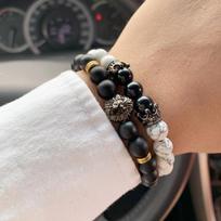 Klasikinė 2vnt /Rinkinys Liūto vamzdelio sruogų apyrankė vyrams Pave Cz Prabangus matinis karoliukas Tiger Eye Stone apyrankė vyrams papuošalai Dovana adjustable