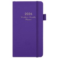 2026 Portable Weekly Planner: English Schedule & Efficiency Diary Size 24 violetinė