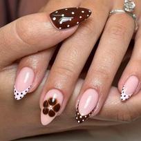 Christmas Party Press On Nail 24Pcs French Style Glitters Autumn Winter Nail Art NoGlue Needed Long False Nail 1