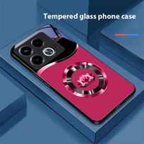 Circle Lotus White For Infinix Note 40 4G 30i 12 G96 Smart 8 Hot 9 Play 10 11S 12 20i 50 Pro Plus 5G Tempered Glass Phone Case Infinix Hot 9