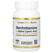 California Gold Nutrition, benfotiaminas + alfa lipoinė rūgštis, 30 daržovių kapsulių