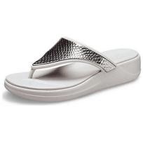 Crocs Metalinis Detalus Atsparūs Dilimui Neslystantys Šlepetės Moteriškos Sidabriniai 206303-0G0 36-37