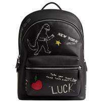 Coach Charter 30 Sketch Print Polished Pebble Leather Backpack Large Men backpack Black CAJ84-BLC Basic Set (Bag+Dust Bag)