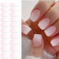 Color-Blocking UV Gel Semi-Cured Nail Stickers (20-Pack) - Long-Lasting, Waterproof, Soft Full Cover Nail Art