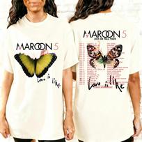 Maroon 5 2026 JAV rudens turas Drugelio grafikos marškinėliai Koncerto prekių marškinėliai PP2532 XL
