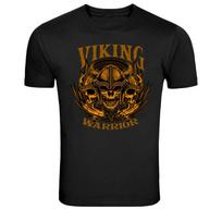 Viking Warrior Skull Helmet Nordic Graphic T-Shirt L