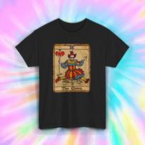 Creepy Clown Tarot Card Shirt Gothic Jester Circus Costume Tee S-5XL XL