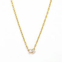 High End 18K Gold PVD Dainty Waterdrop & Oval Zirconia Joint Stainless Steel Pendant Waterproof Necklace Fashion Jewelry 42.5+5cm