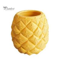 Yellow Pineapple Decor 3D Printed Shaped 2-in-1 Pen Holder & Plant Pot, Bright Pens Unique Desktop Decoration Cup, Multi-Use Container for Stationery 1pc
