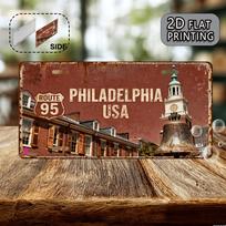 Filadelfija JAV Maršrutas Laisvės varpas Vintažinio numerio ženklo stiliaus aliuminio metalinis ženklas Retro Amerikietiškas kelionės suvenyras Sienos menas D 15x30cm(5.9x7.8inch)
