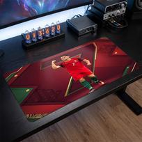 Cristiano Ronaldo Crest Mouse Pad, Extended Non Slip Rubber Desk Mat for Gaming Office Laptop Fan Gift 30cmx60cm（11.8x23.6inch）