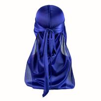 Men's Silk Durag Bonnet Bandana Silky Du Rag Doo Rag Long Tail Waves Cap One Size