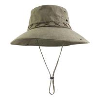 Oversized Sun Protection Hat Breathable Polyester Bucket Hat with Wide Brims Adjustable Strap for Fishing Hiking Camping armijos žalia spalva