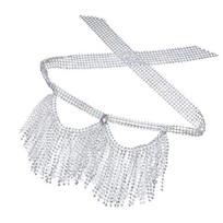 Crystal Rhinestones Fringe Veil Mask Masquerade Mask Mardi Gras Mask Belly Dance Costume Face Jewelry for Halloween os balta