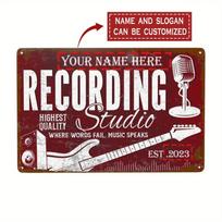 D Flat pc Personalized Text PlaqueCustom Guitar Studio xcm Music Room Branding Decor Gift (For Decoration Only) 20x30cm（7.8x11.8inch）