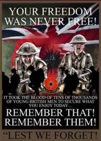 Remembrance Sunday Day Metal Sign Lest We Forget Man Cave Home Decor Wall Art 20x30cm（7.8x11.8inch）