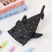 Shark Design Pencil Pouch Zipper Pen Bag Cute Pencil Case  Office Stationery Storage auksinė